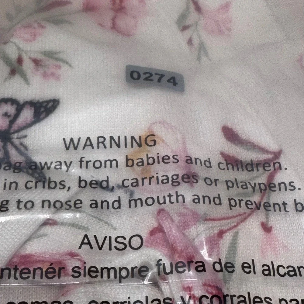 Laura‎ Ashley Womens Pink Floral Butterfly Print Robe White Small 3007-S1